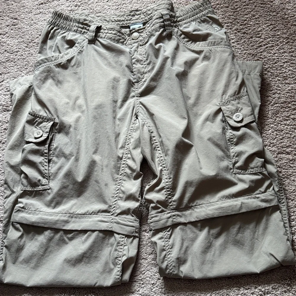 Convertible Zip-off Tan Cargo Pants by North Face. Women Size 10